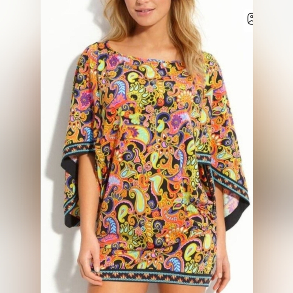 Trina Turk Paisley Swim Cover Up Sz M Like New Boho Baddie. Like New.